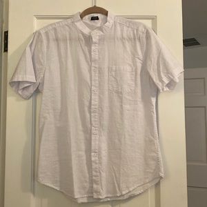 Monk Collar short sleeve linen shirt
